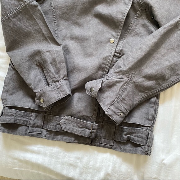 Aritzia Wilfred GREY Rayder Linen Moto Jacket Size Small - Picture 7 of 13